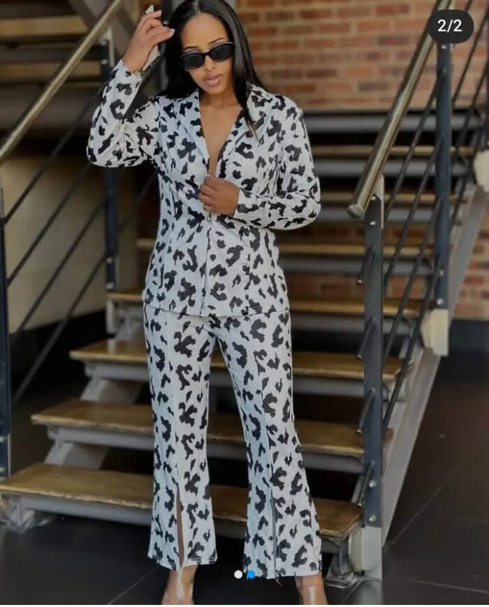 Cow Printed Two Piece Set (5324)